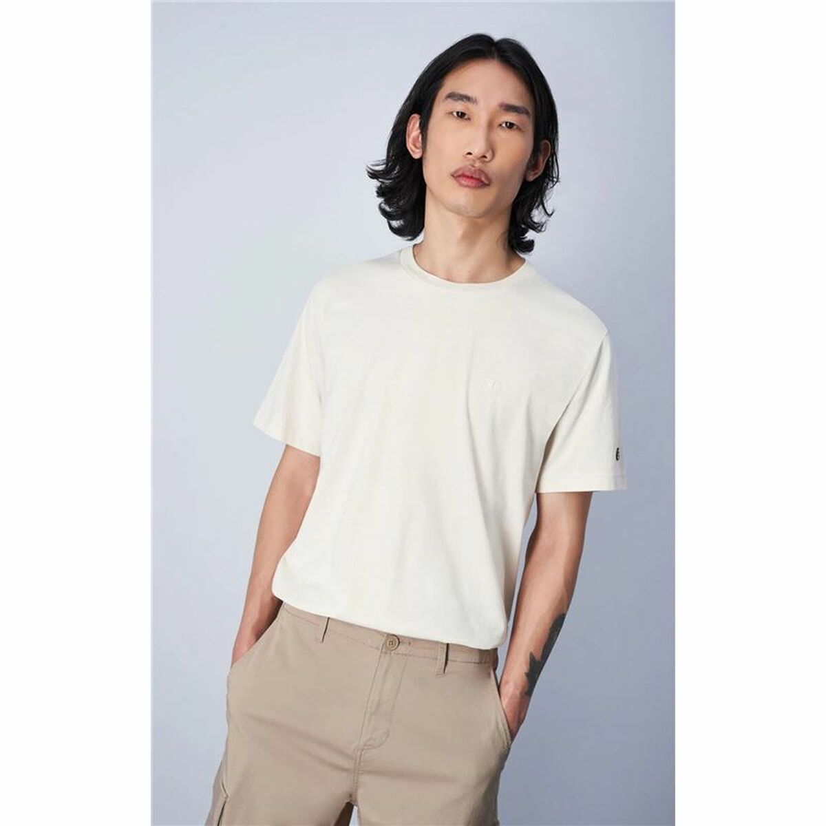Maglia a Maniche Corte Uomo Champion Crewneck Beige